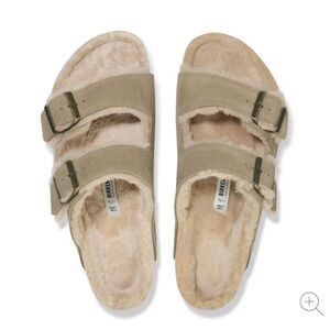 Birkenstock Tan Shearling Slippers
